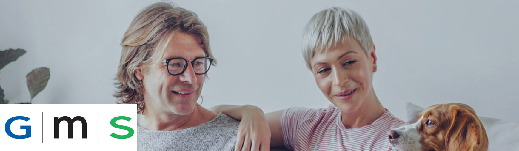 GMS logo with an older man and a woman looking to the left